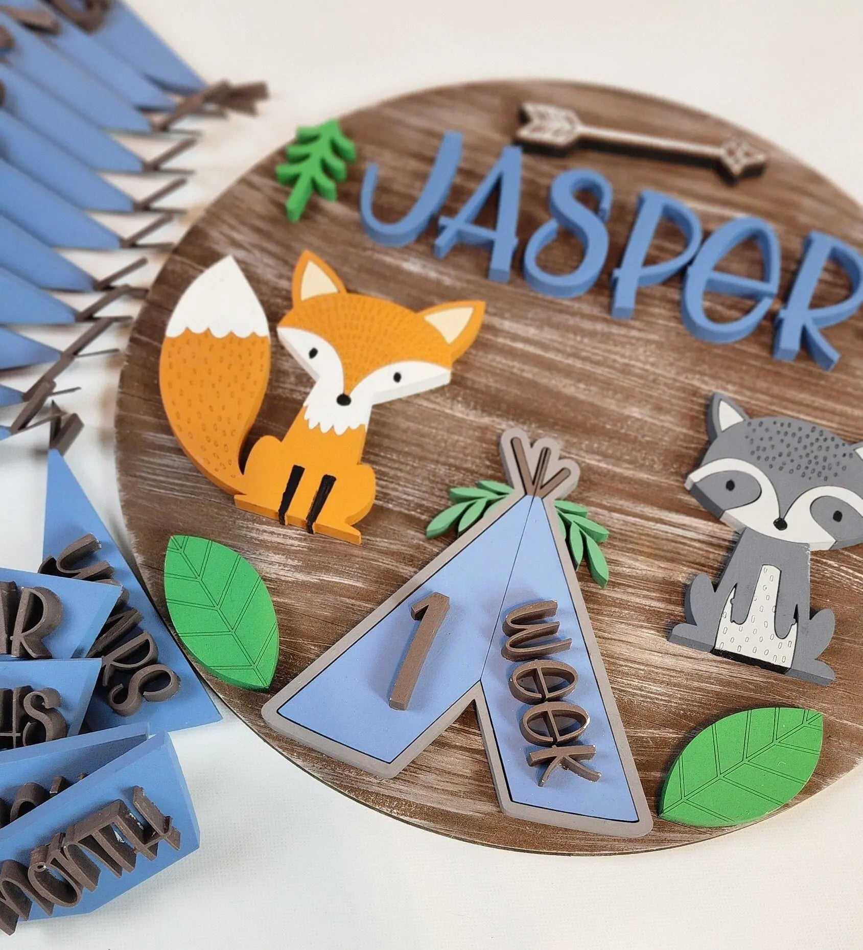 Woodsy Adventure Newborn Milestone Sign Woodsy What Knots