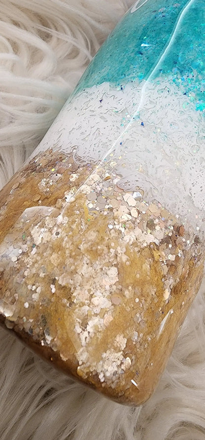 Crash My Playa Glitter Tumbler | Personalized Beach Tumbler Woodsy What Knots