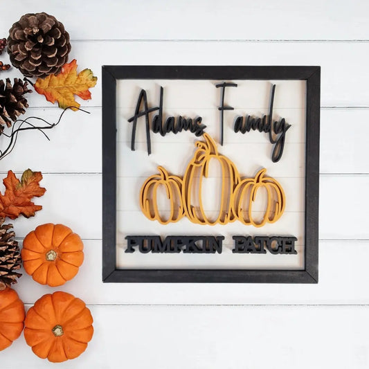 Customized Pumpkin Patch Door Sign – Personalized Fall Decor Woodsy What Knots