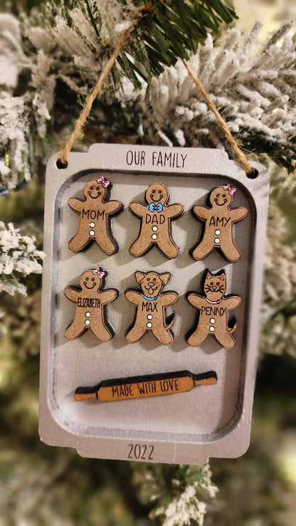 Family Gingerbread | Personalized  Ornament Woodsy What Knots
