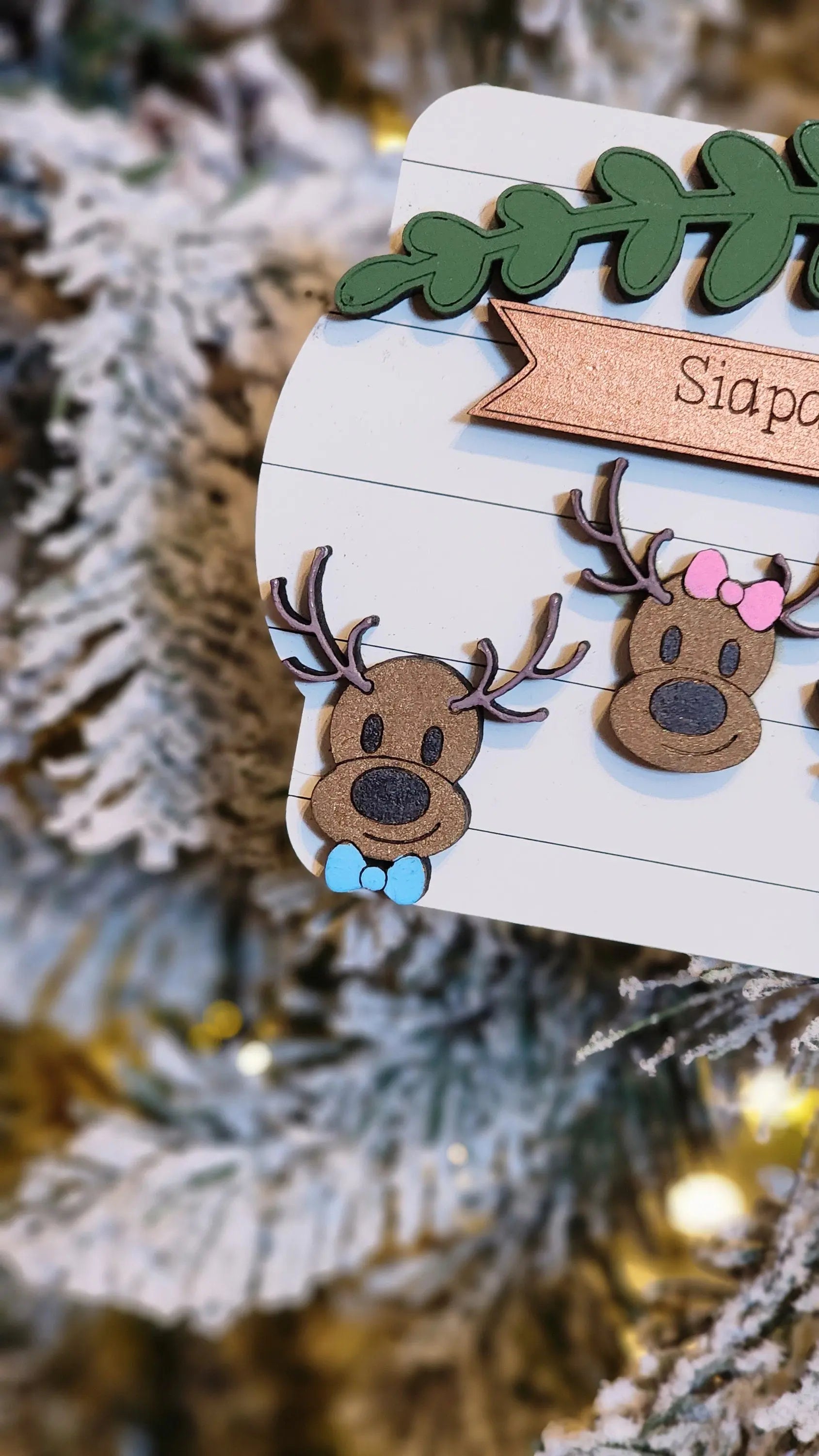 Family Reindeer | Personalized Ornament Woodsy What Knots