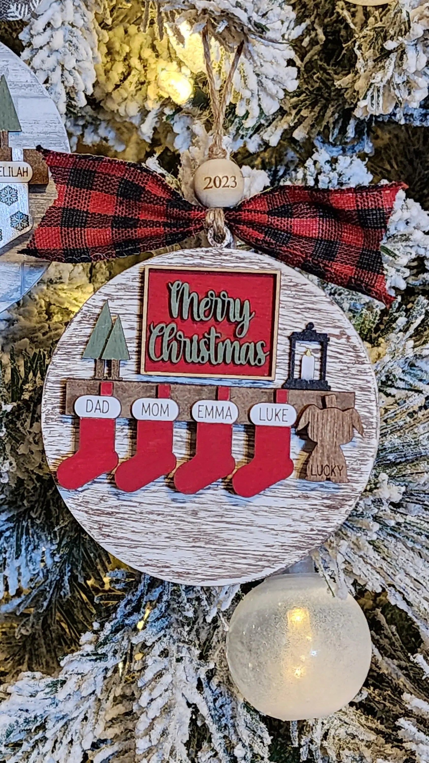 Family Stocking | Personalized Ornament Woodsy What Knots