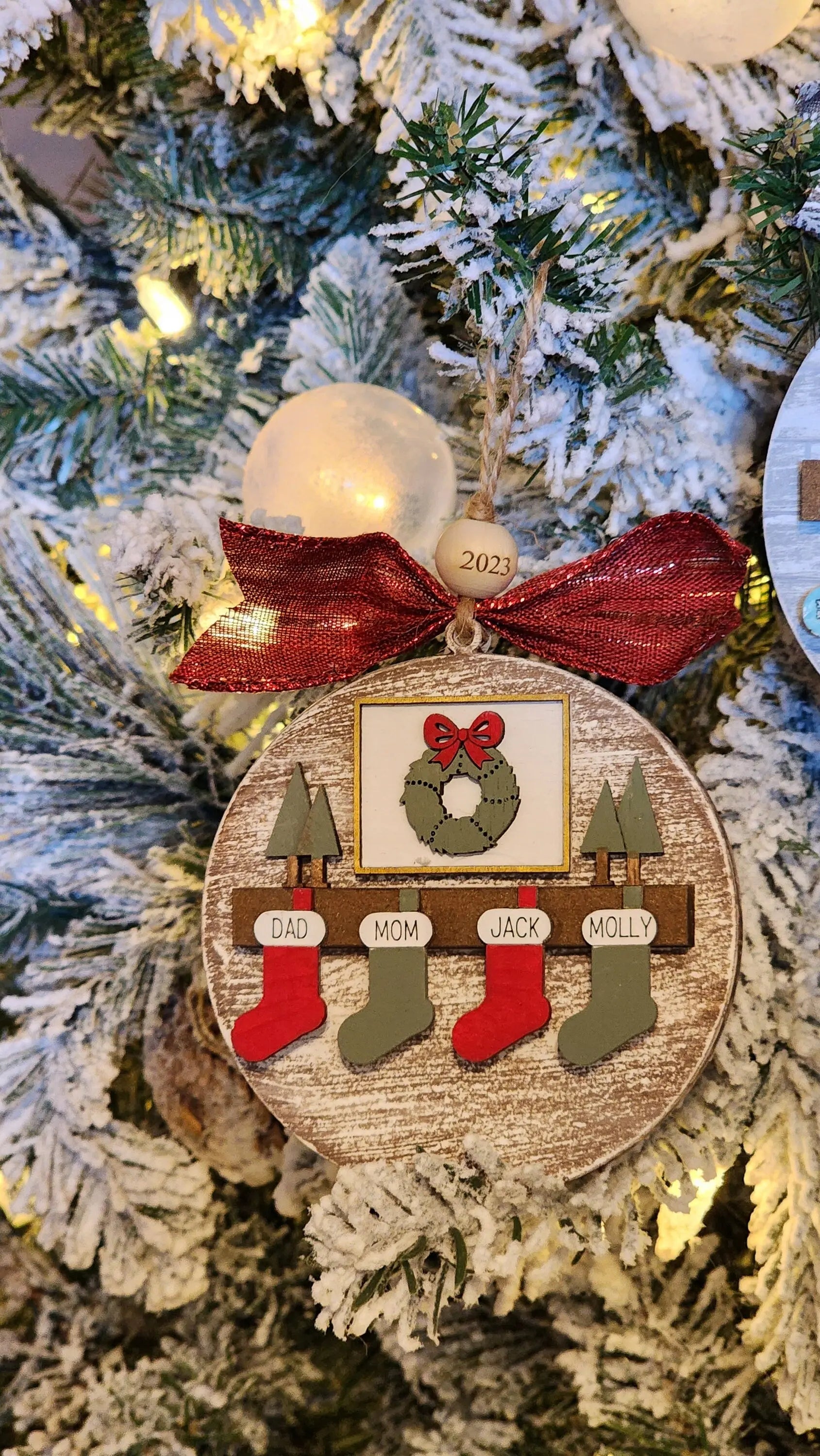 Family Stocking | Personalized Ornament Woodsy What Knots
