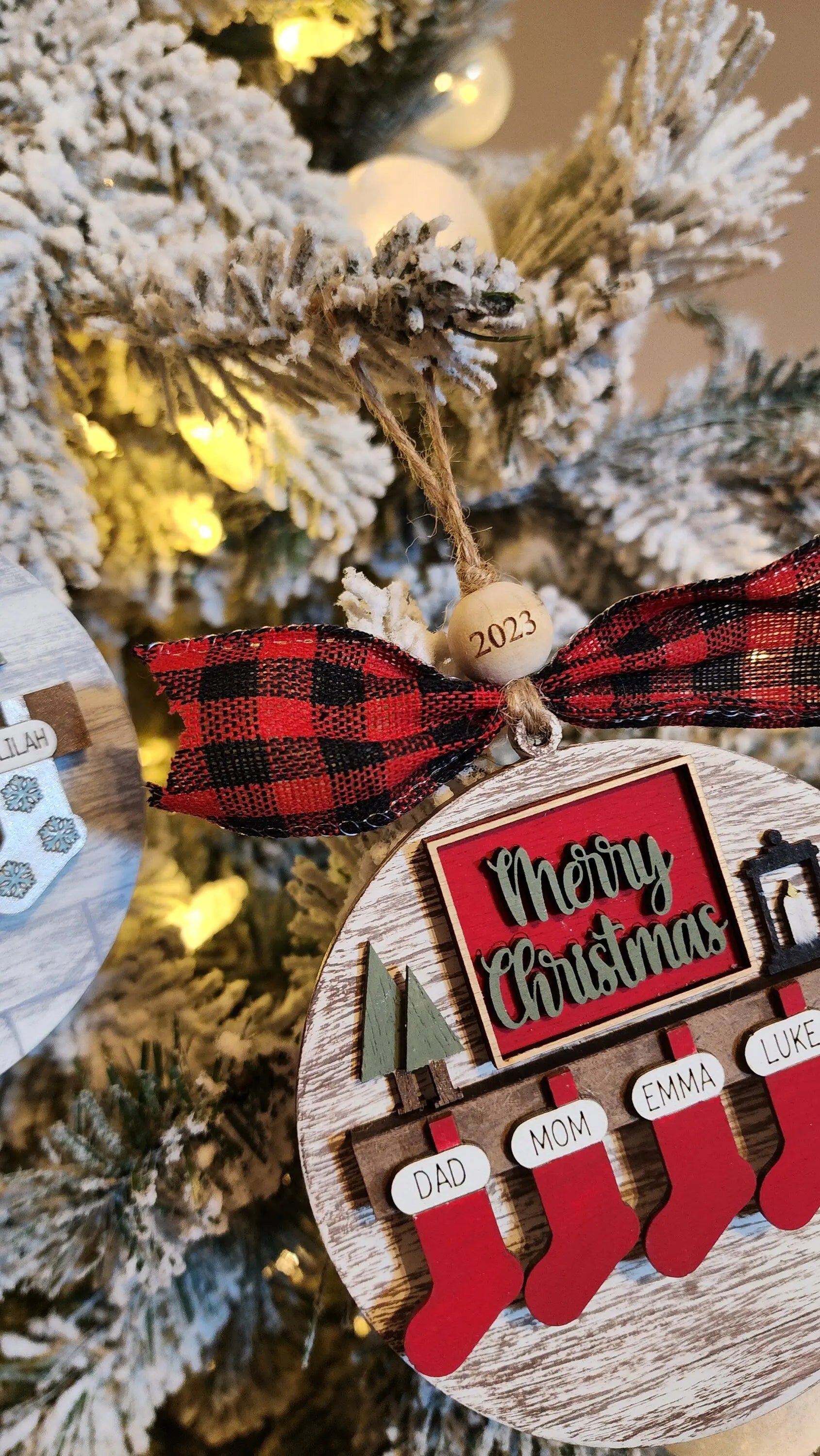 Family Stocking | Personalized Ornament Woodsy What Knots