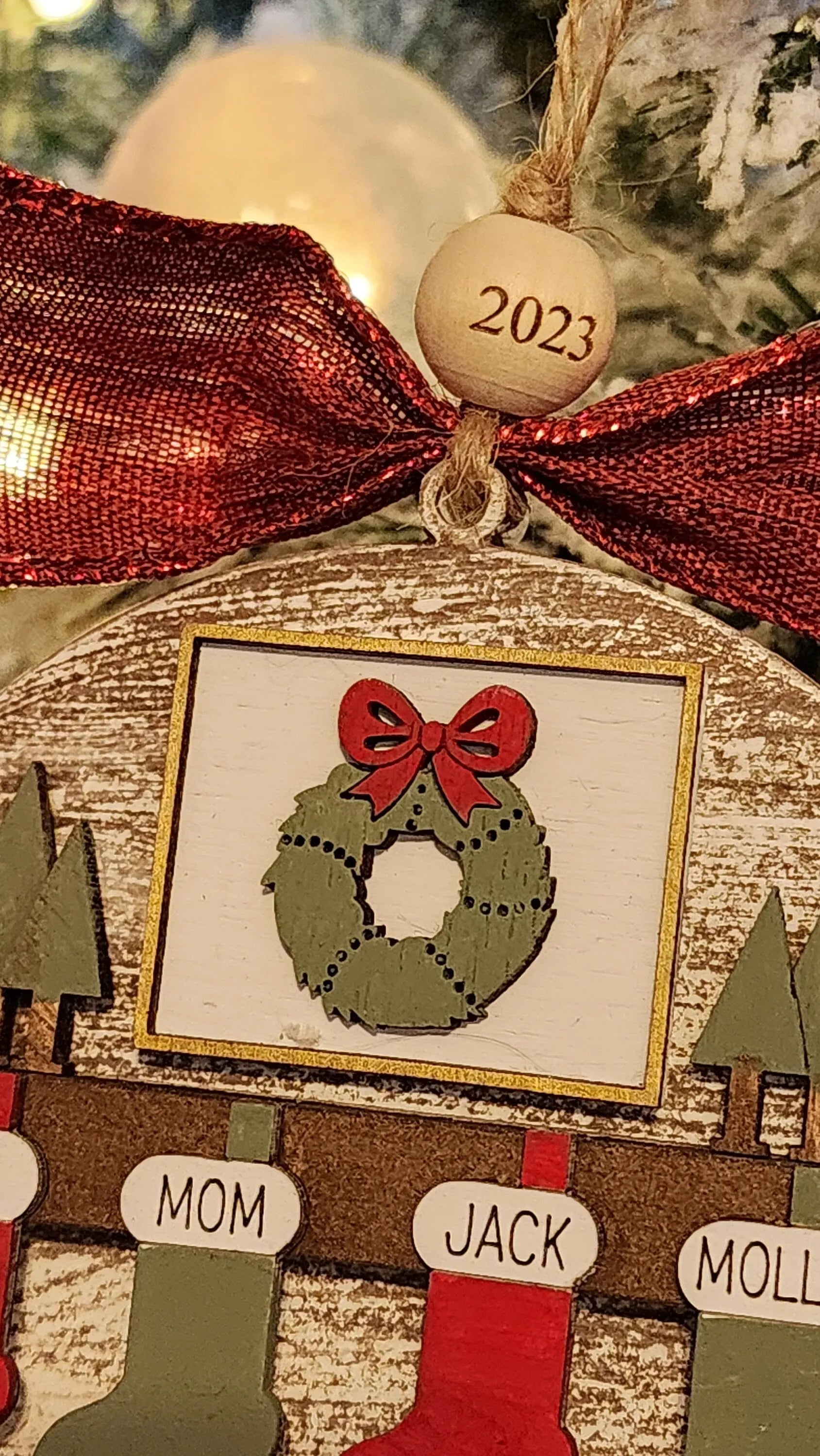 Family Stocking | Personalized Ornament Woodsy What Knots
