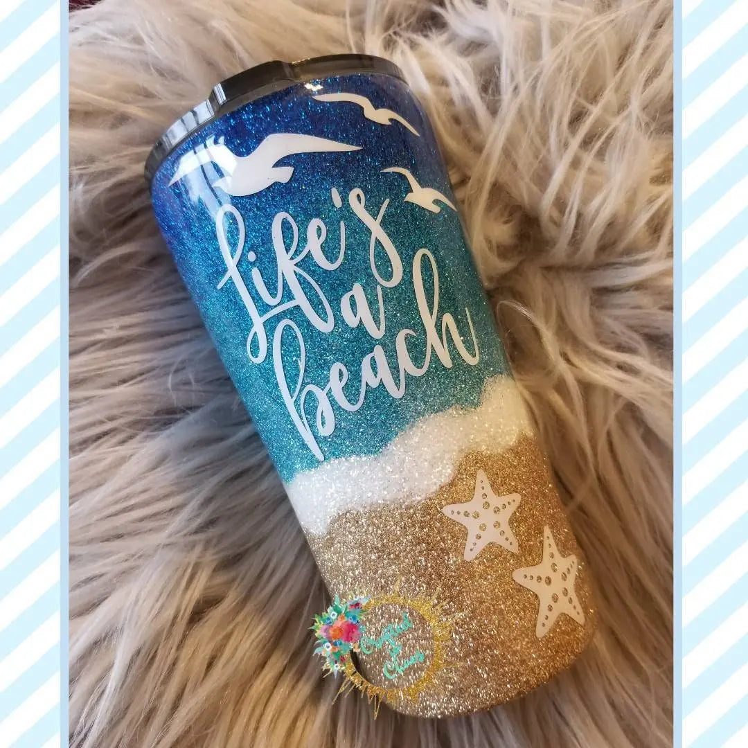 Life's a Beach | Personalized Beach Tumbler Woodsy What Knots