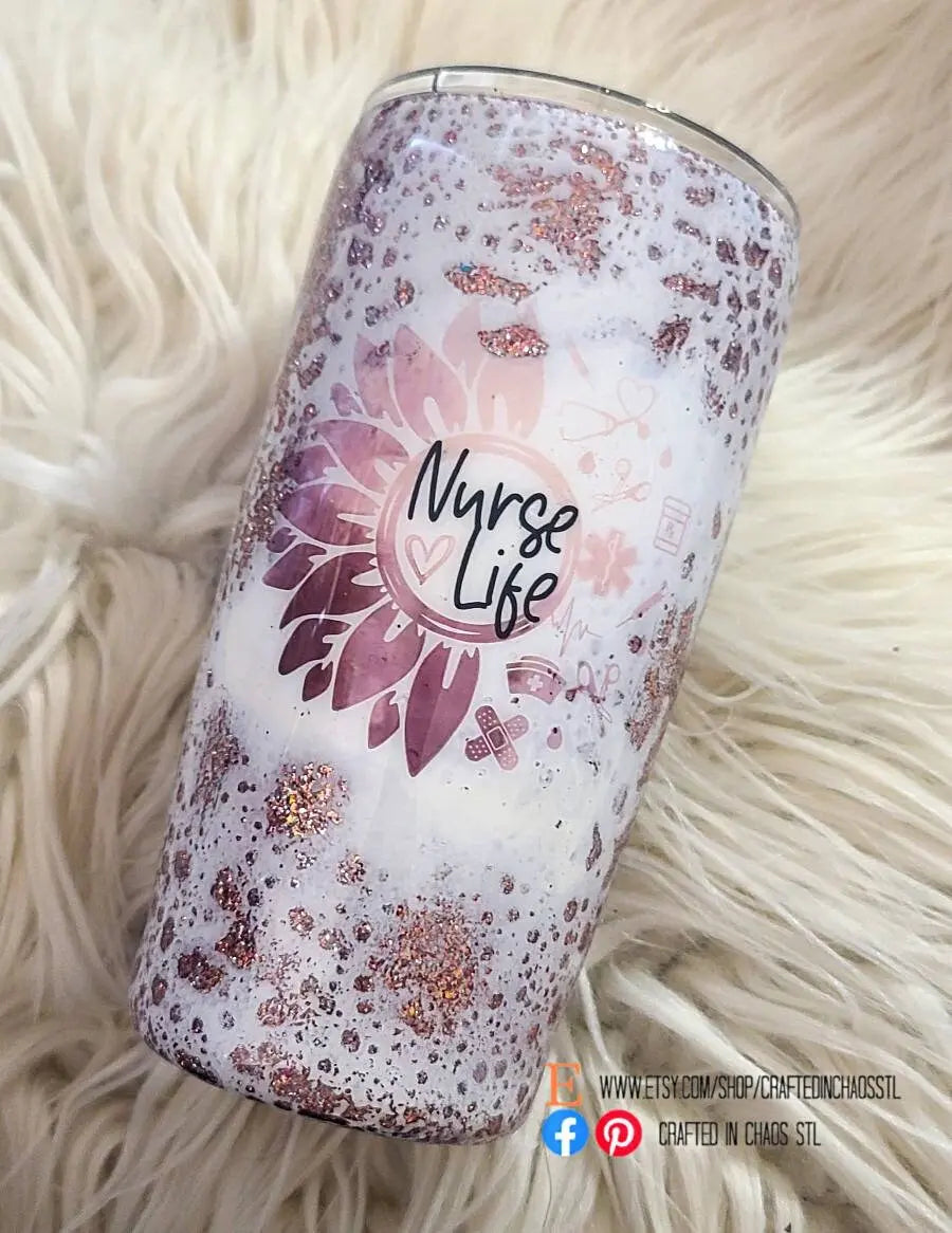 Nurse Life | Personalized Glitter Tumbler Woodsy What Knots