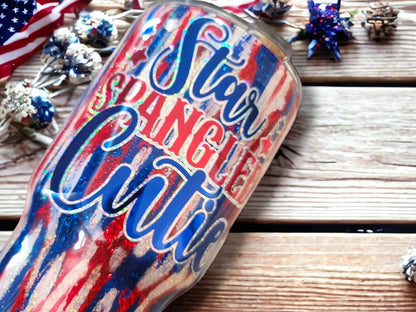 Star Spangled Cutie | Personalized Tumbler Woodsy What Knots