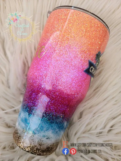 Sunset Beach Tumbler  | Custom Crash My Playa Tumbler Woodsy What Knots