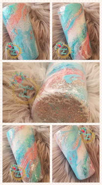 Swirl Glittered and Hydro Dipped | Personalized Tumbler Woodsy What Knots