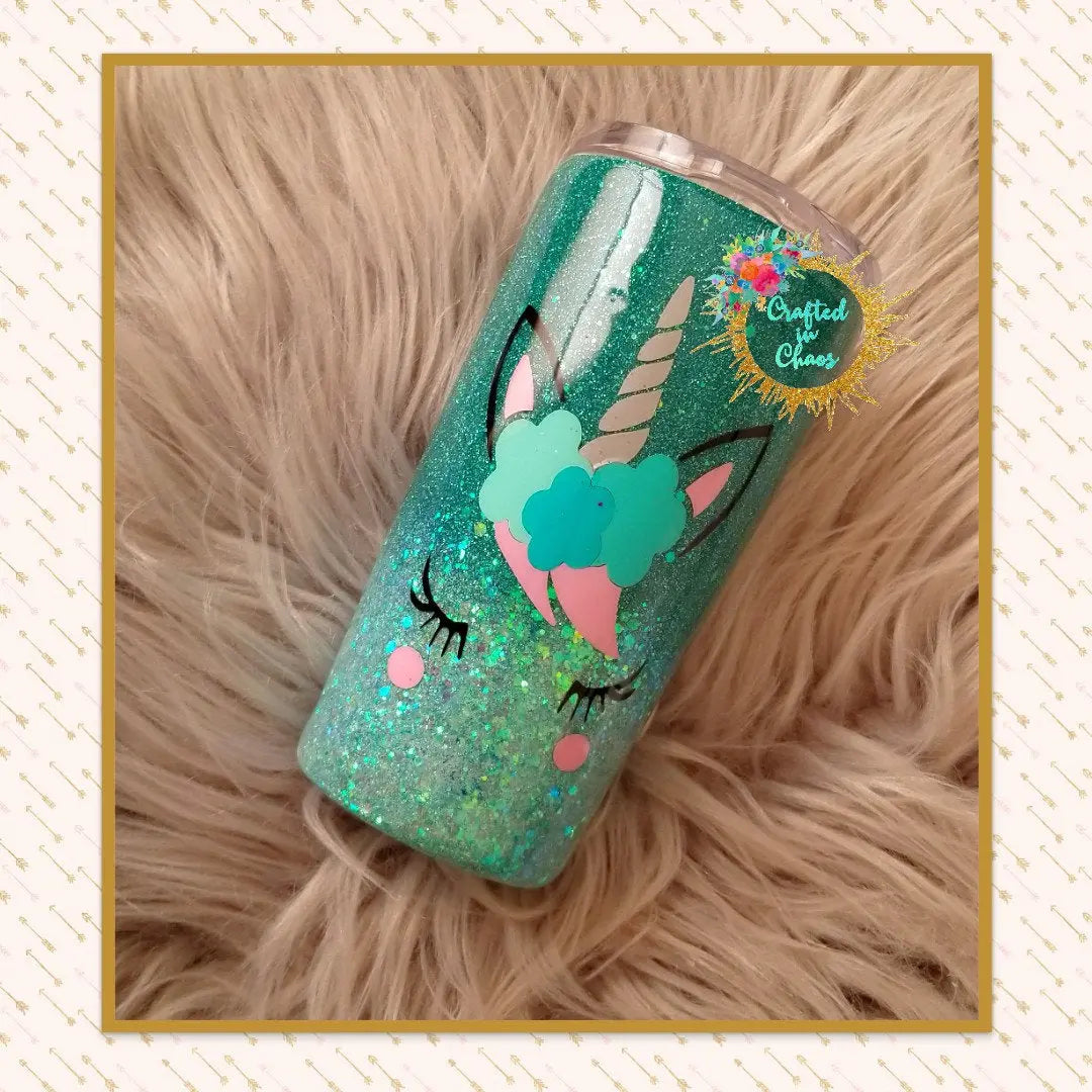 Unicorn Glitter Tumbler | Personalized Tumbler - Woodsy What Knots
