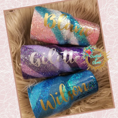 Glitter Swirl Tumbler | Personalized Glitter Tumbler