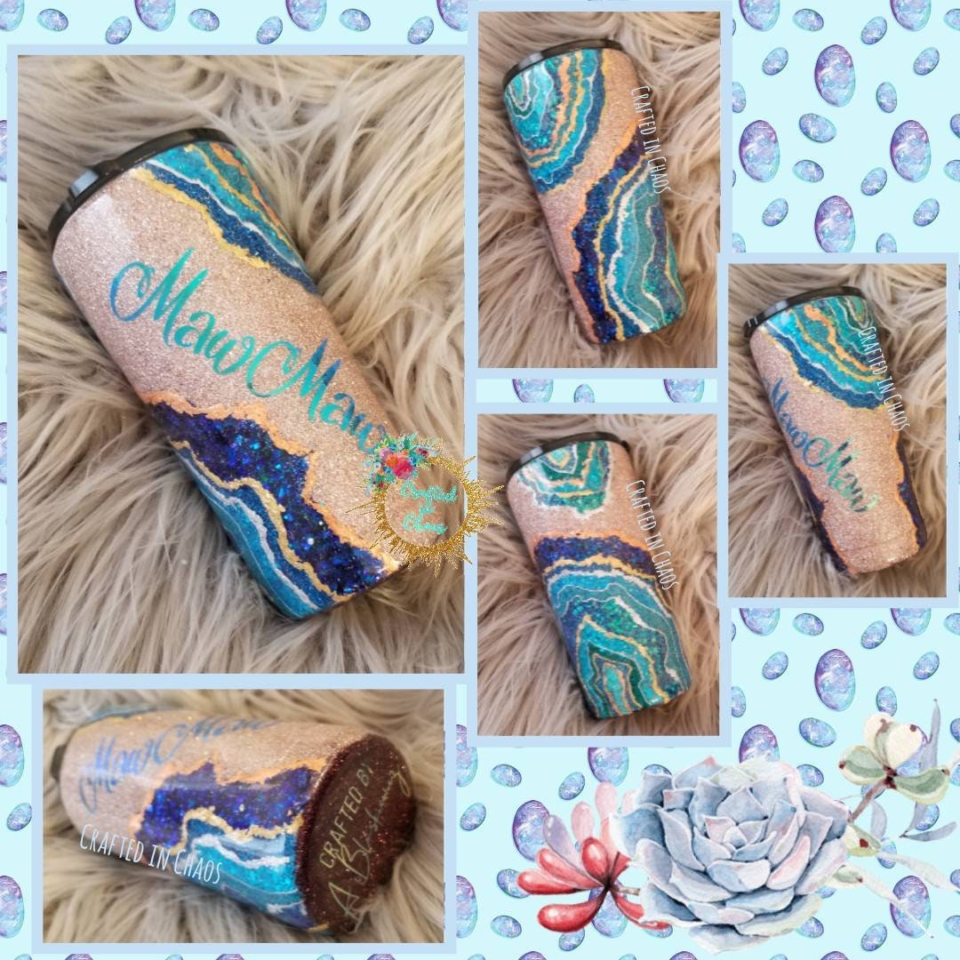 Personalized Geode Glitter Tumbler