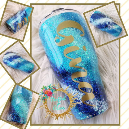 Glitter Swirl Personalized Tumbler