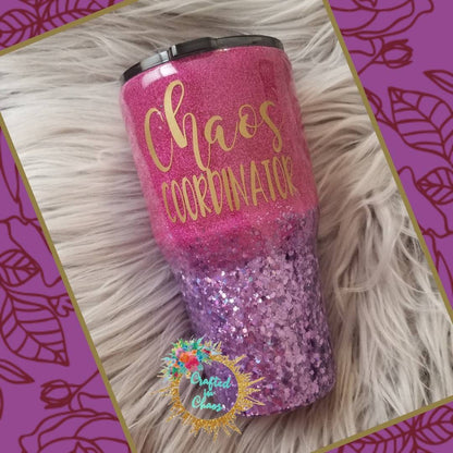 Chaos Coordinator Personalized Glitter Tumbler