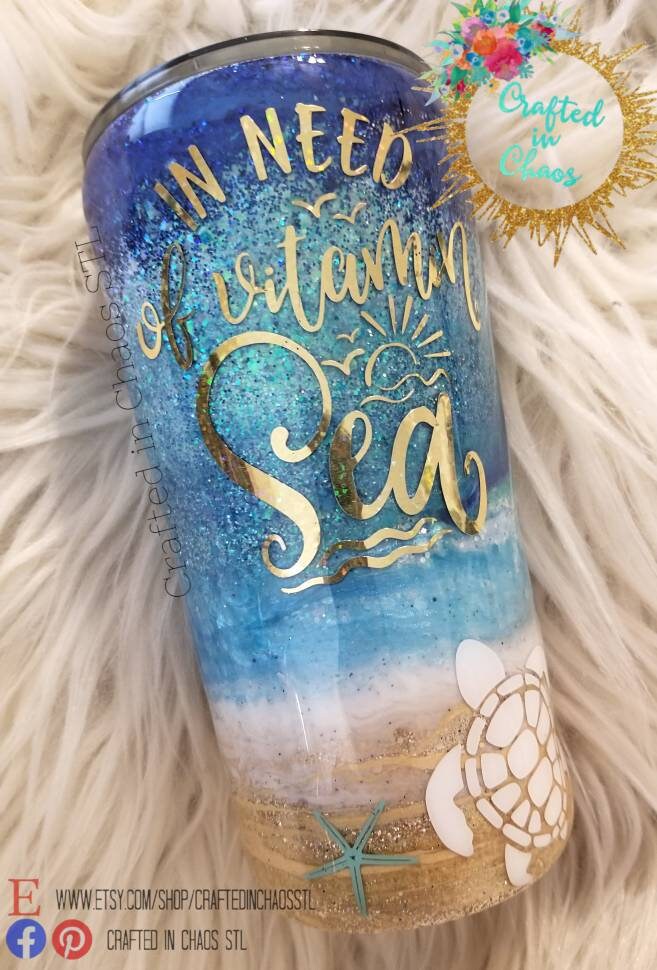 In Need of Vitamin Sea | Personalized Glitter Tumbler