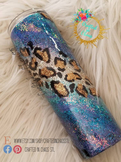 Leapord Print | Glitter Tumbler