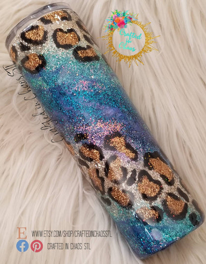 Leapord Print | Glitter Tumbler