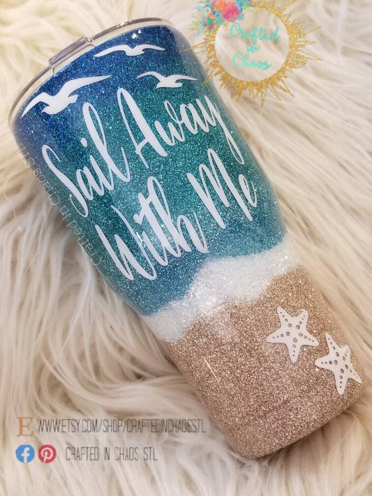 Sail Away With Me | Personalized Beach Tumbler