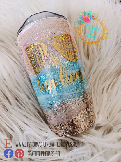 Good Times and Tan Lines | Personalized Glitter Tumbler