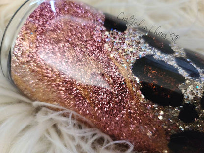 Personalized Gypsy Leopard Print Glitter Tumbler