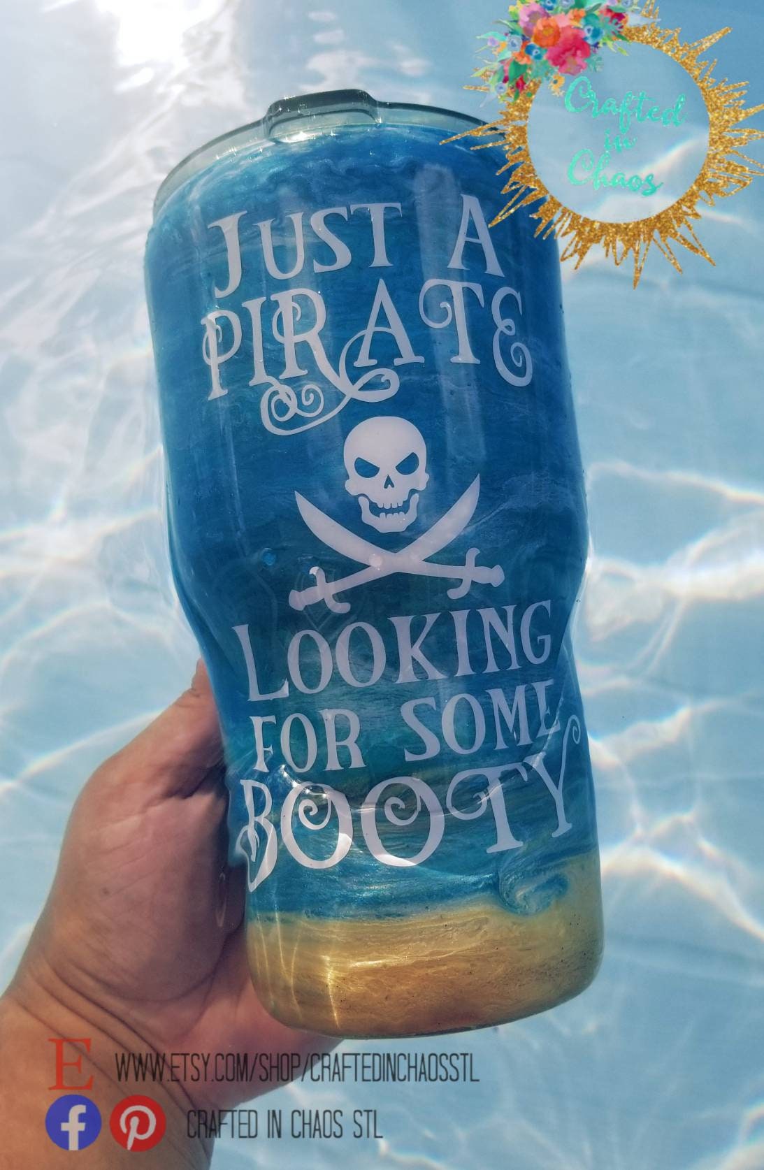 Pirate Themed Beach Tumbler