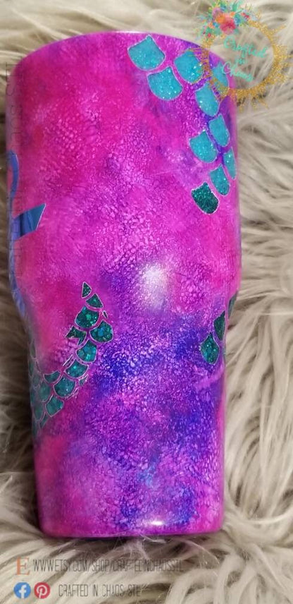 Mermaid Scales Tumbler w/Anchor |  Custom Beach Tumbler