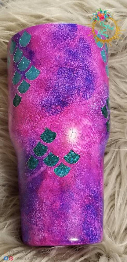 Mermaid Scales Tumbler w/Anchor |  Custom Beach Tumbler