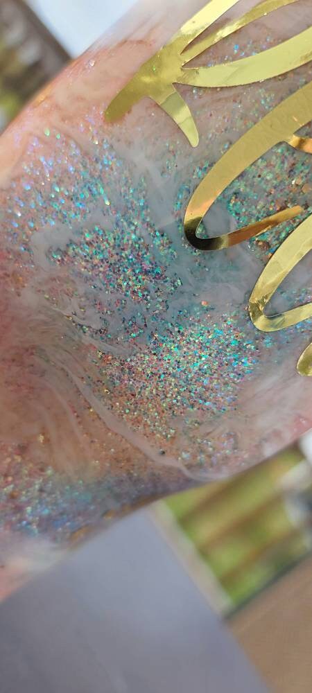 Sunset Beach Tumbler |  Personalized Glittered beach Tumbler