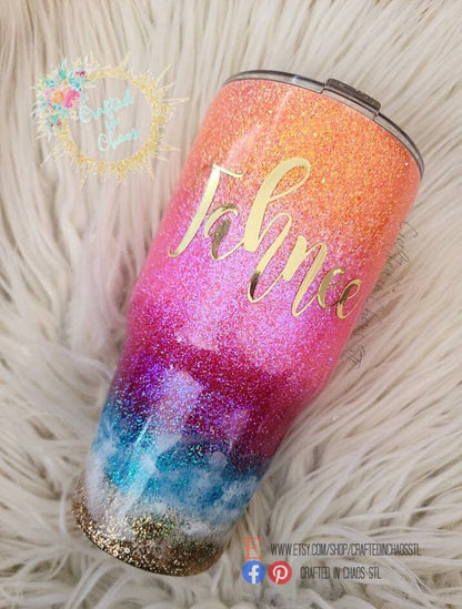 Sunset Beach Tumbler  | Custom Crash My Playa Tumbler