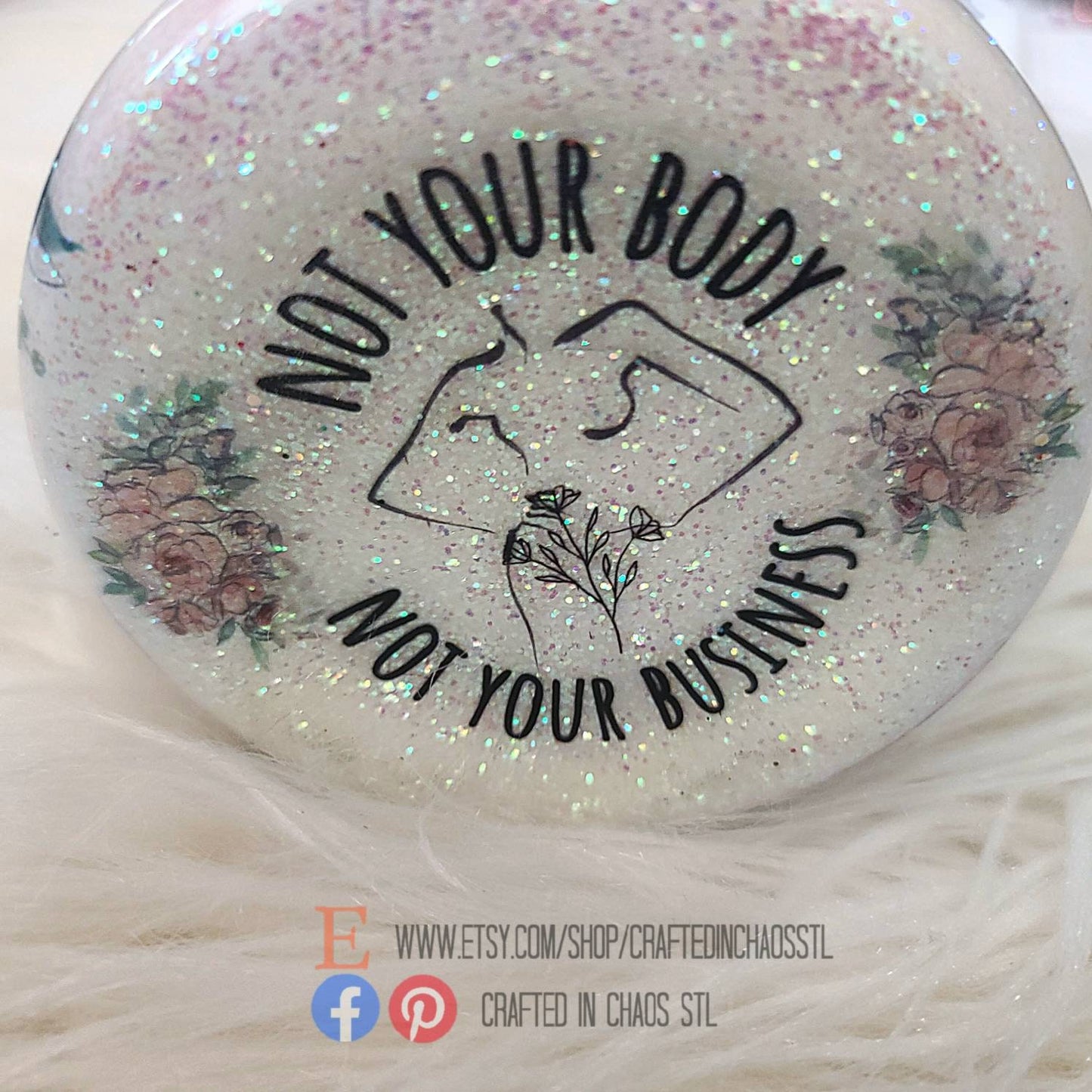 My Body, My Choice | Women's Rights Glittered Tumbler