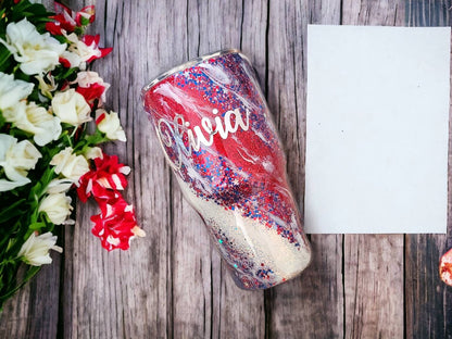 All American Girl | Personalized Glitter Tumbler