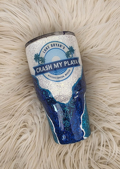 Beach Geode Tumbler | Personalized Glitter Tumbler