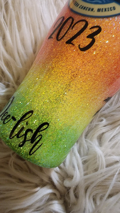 Sunrise Sunburn Sunset Repeat |  Personalized Glitter Tumbler