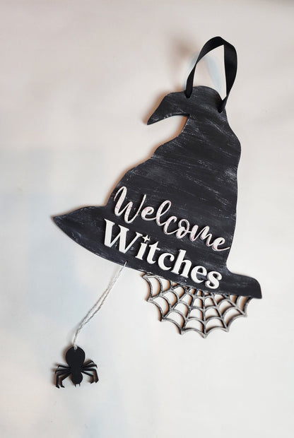 Welcome Witches - Funny Halloween Door Sign