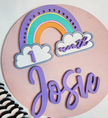 Pastel Rainbow Children's Milestone Sign