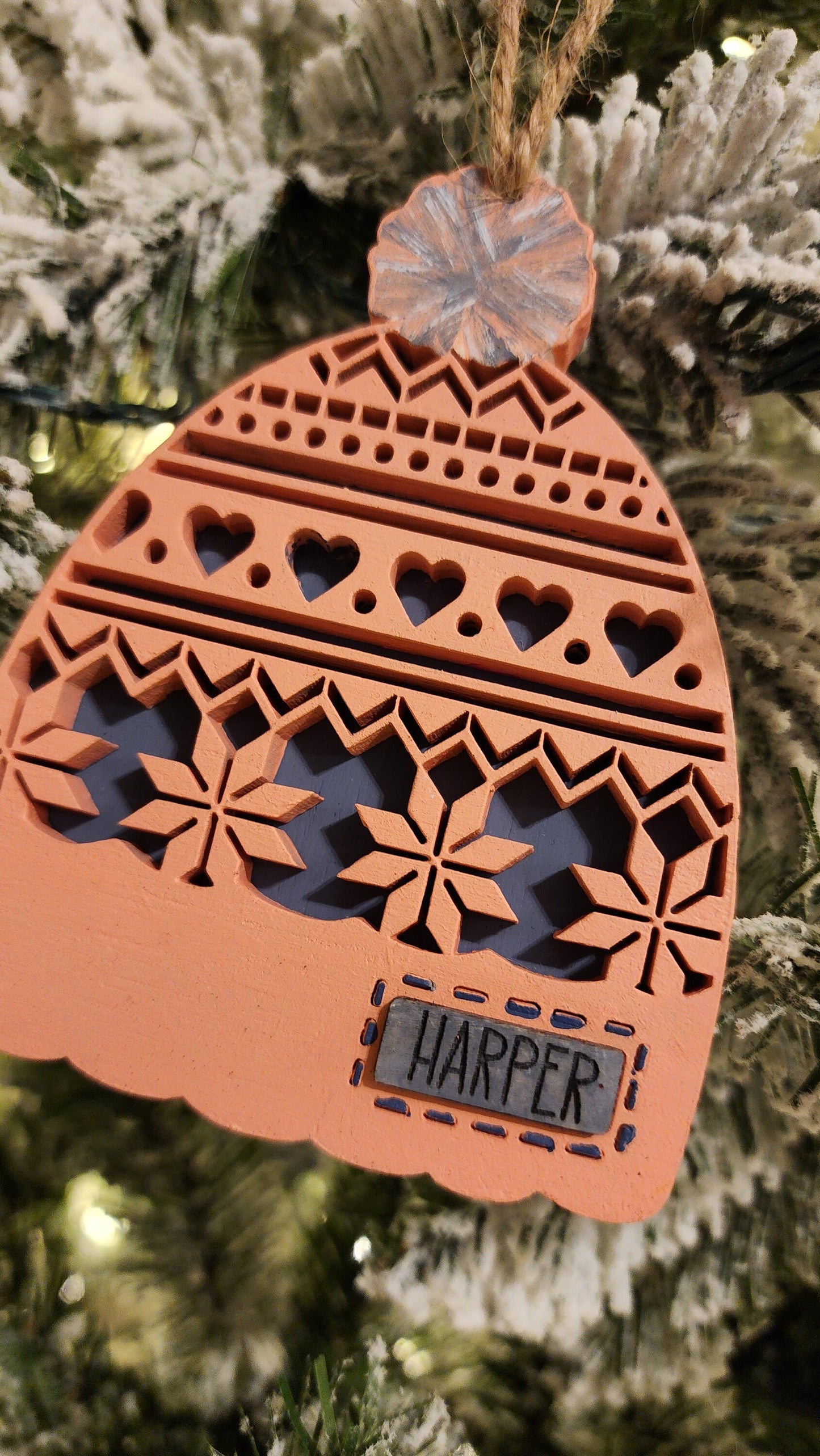 Personalized Winter Hat Ornament.