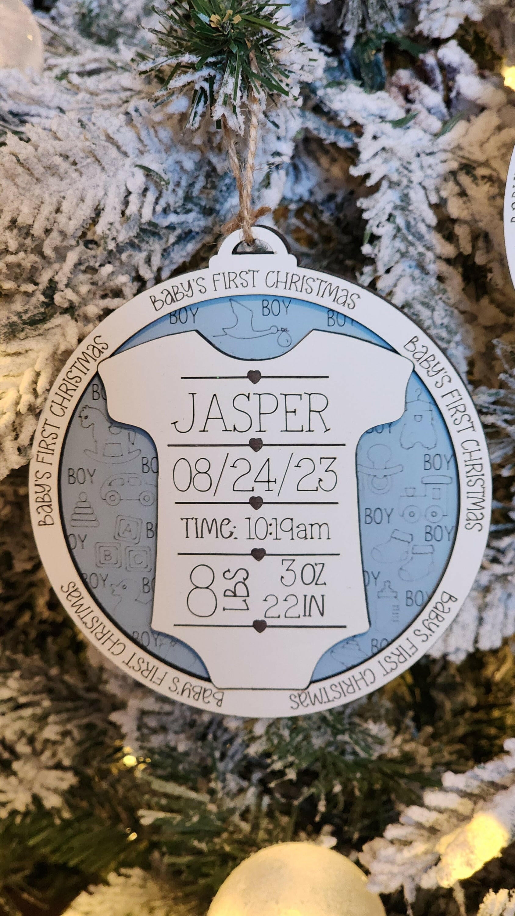 Personalized Baby's First Christmas Ornament.