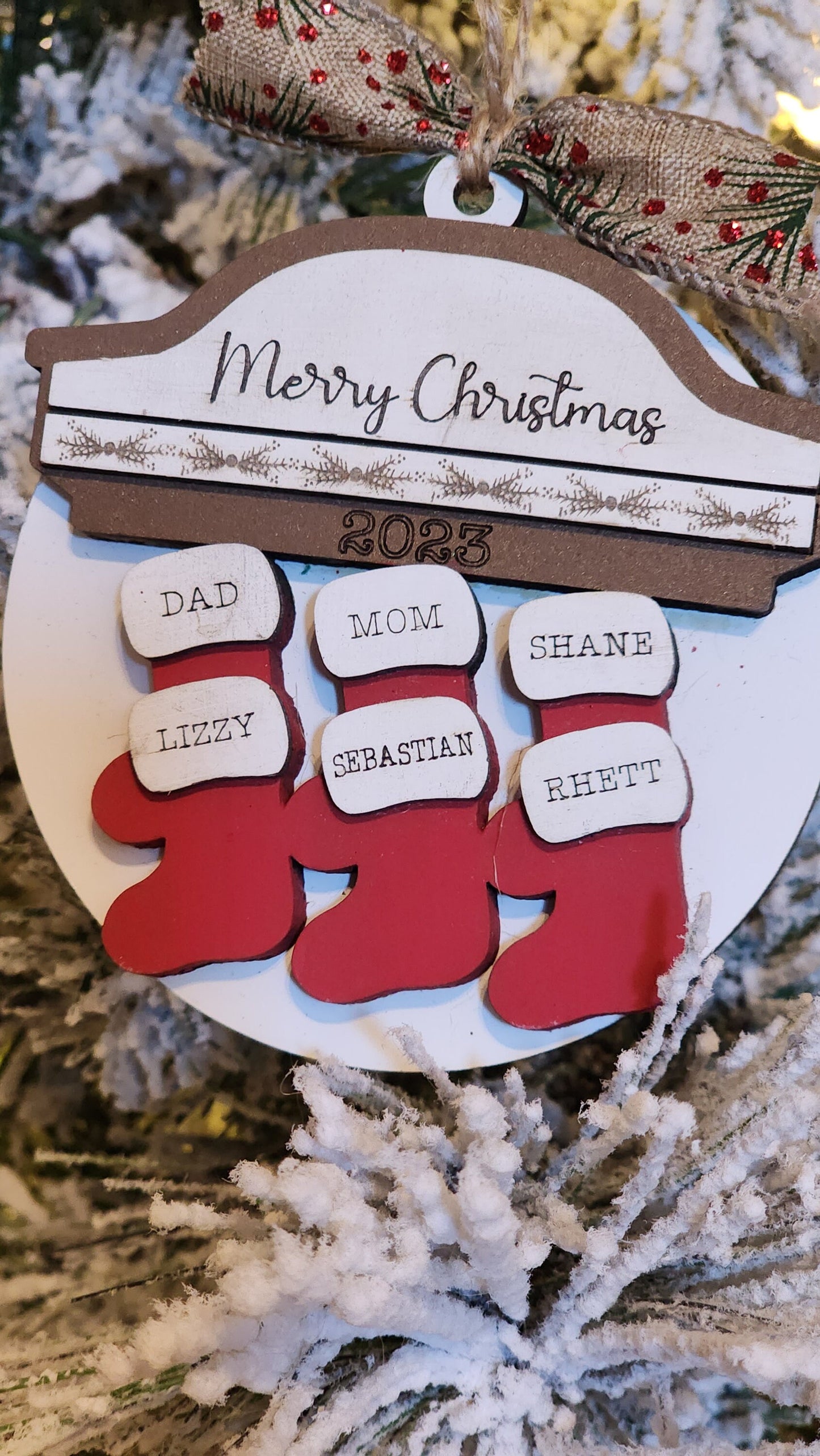 Stockings on Mantel | Personalized Ornament