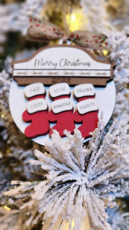 Stockings on Mantel | Personalized Ornament