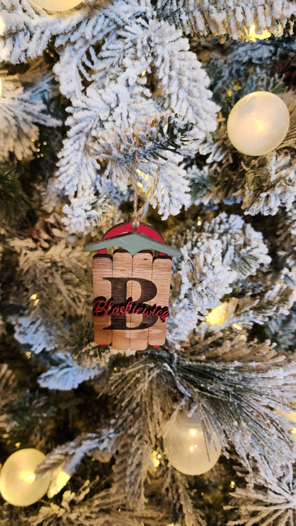 Personalized Christmas Sled Ornament