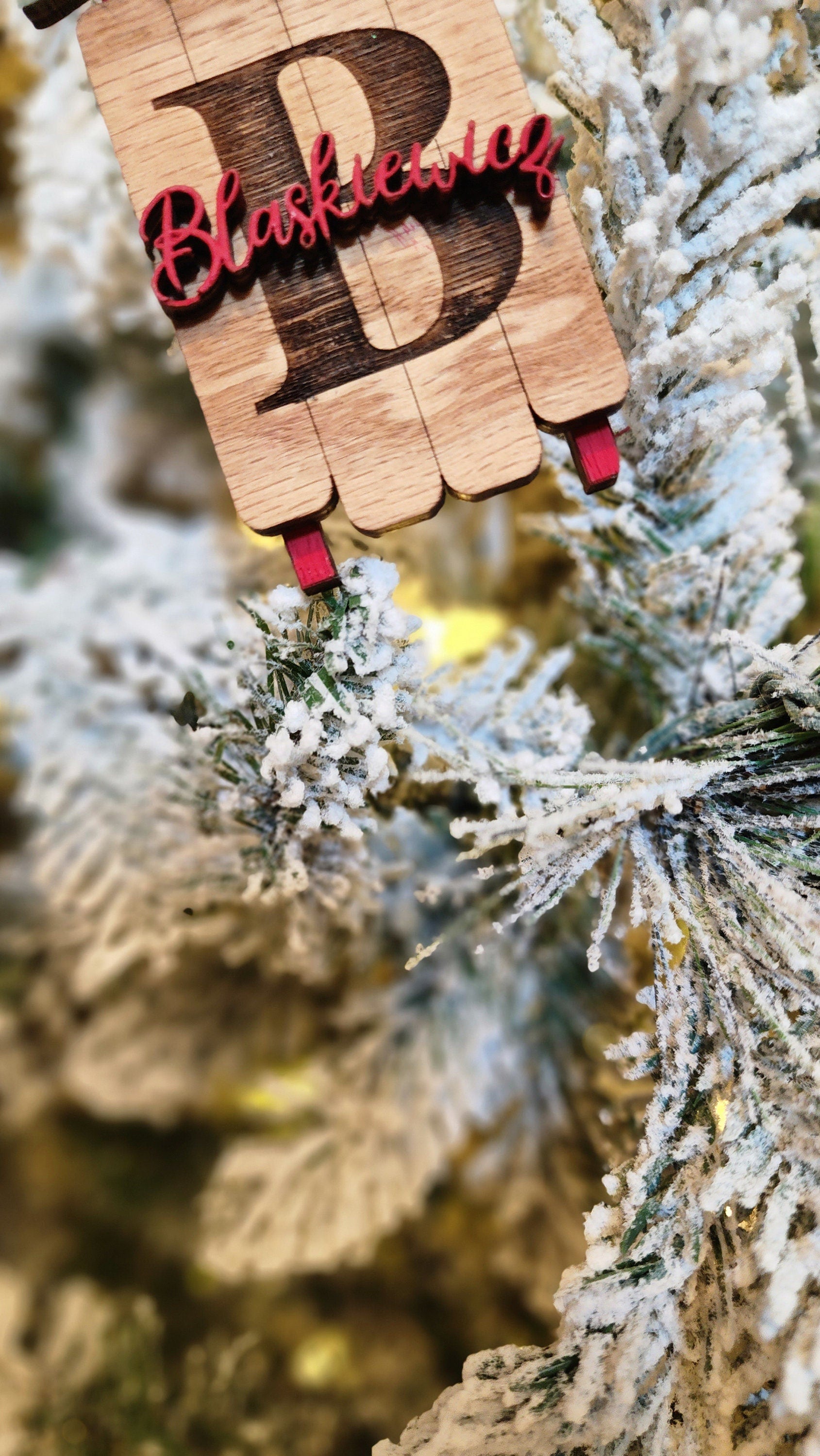 Personalized Christmas Sled Ornament.