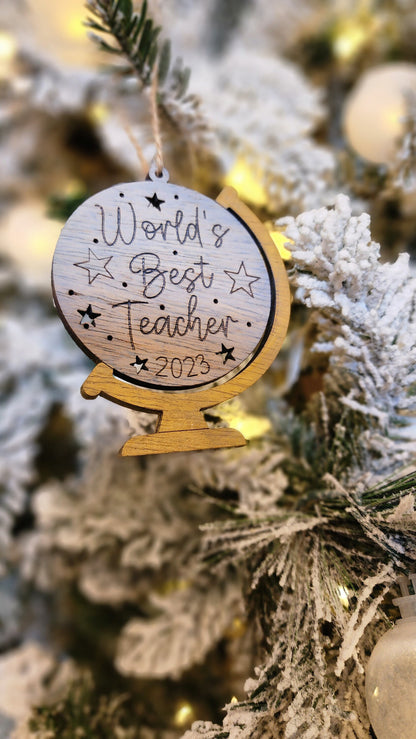 World's Best Teacher |Personalized Ornament.