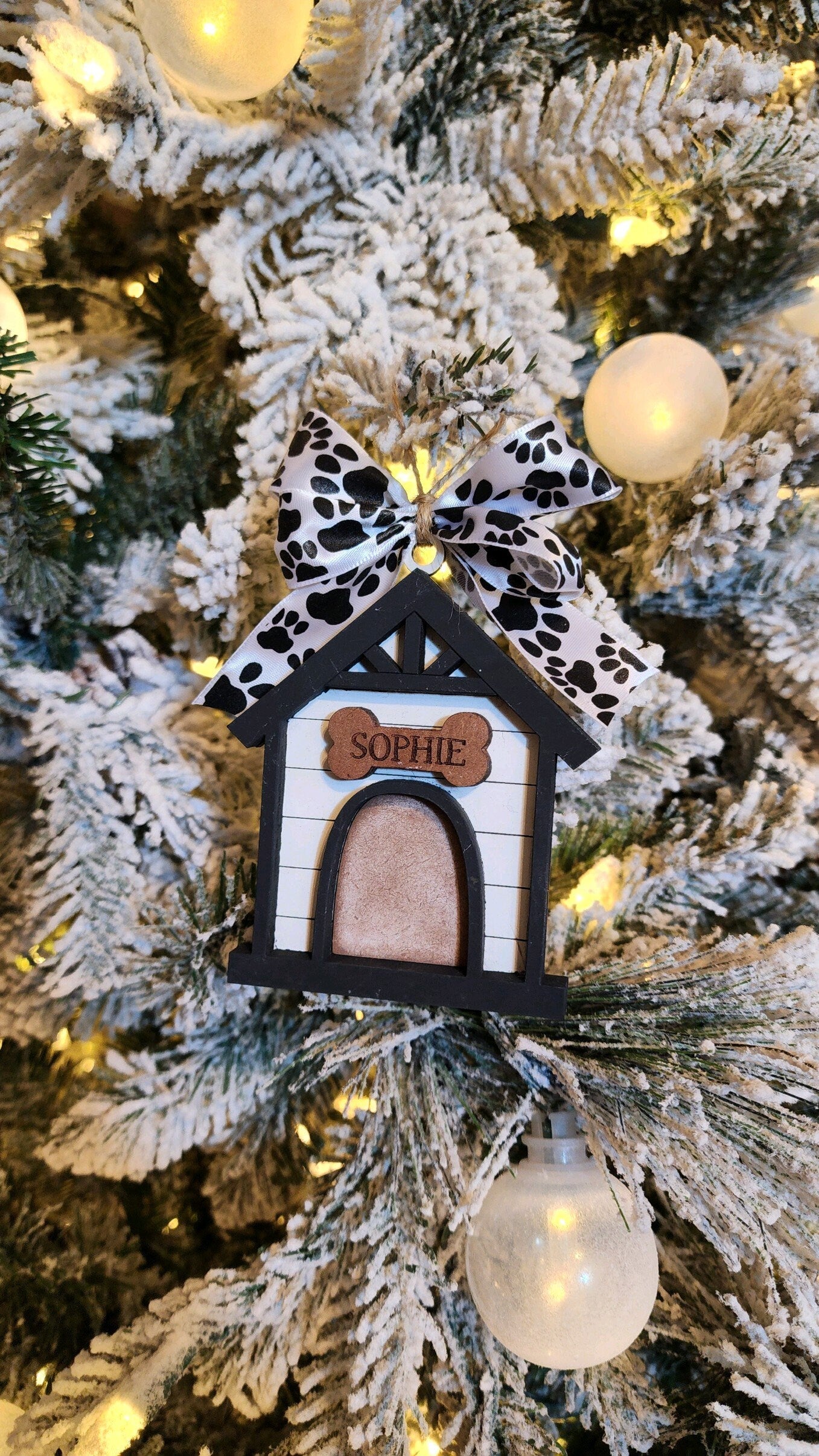 Personalized Dog House Christmas Tree Ornament