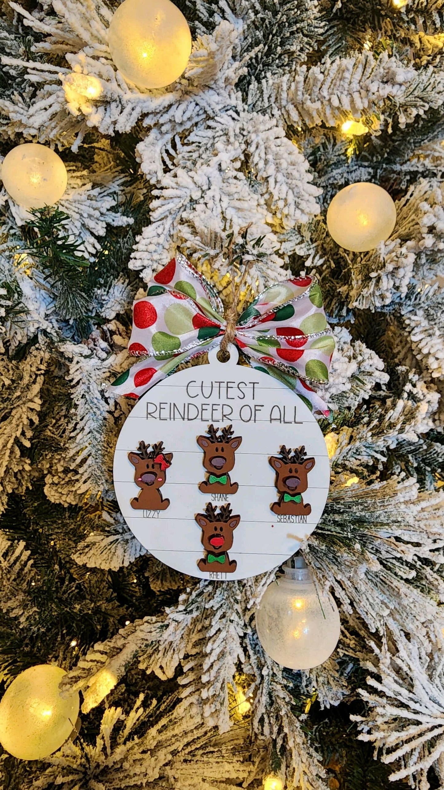 Personalized Family Reindeer Christmas Ornament