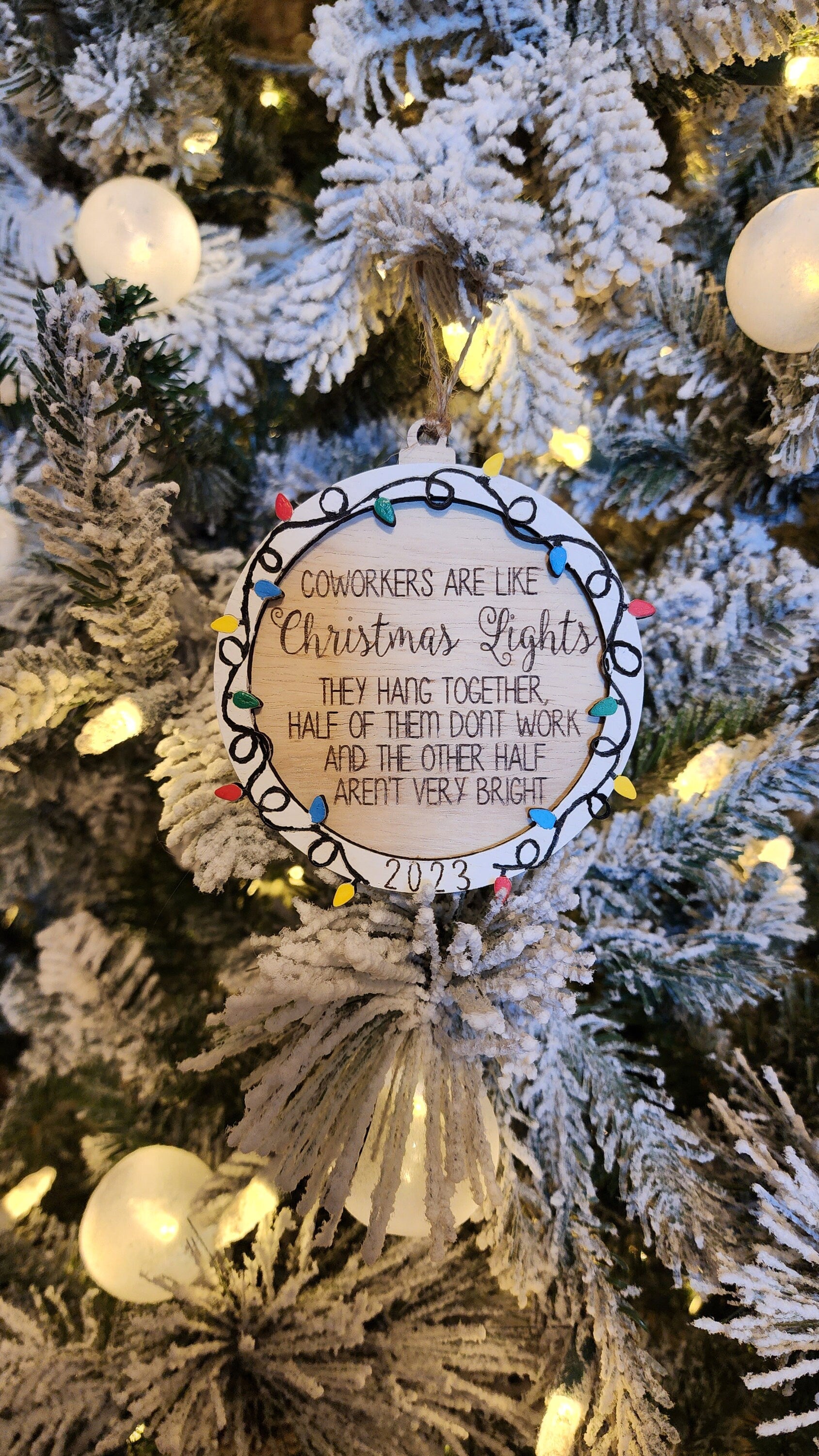 Coworker Christmas Lights | Funny Ornament.