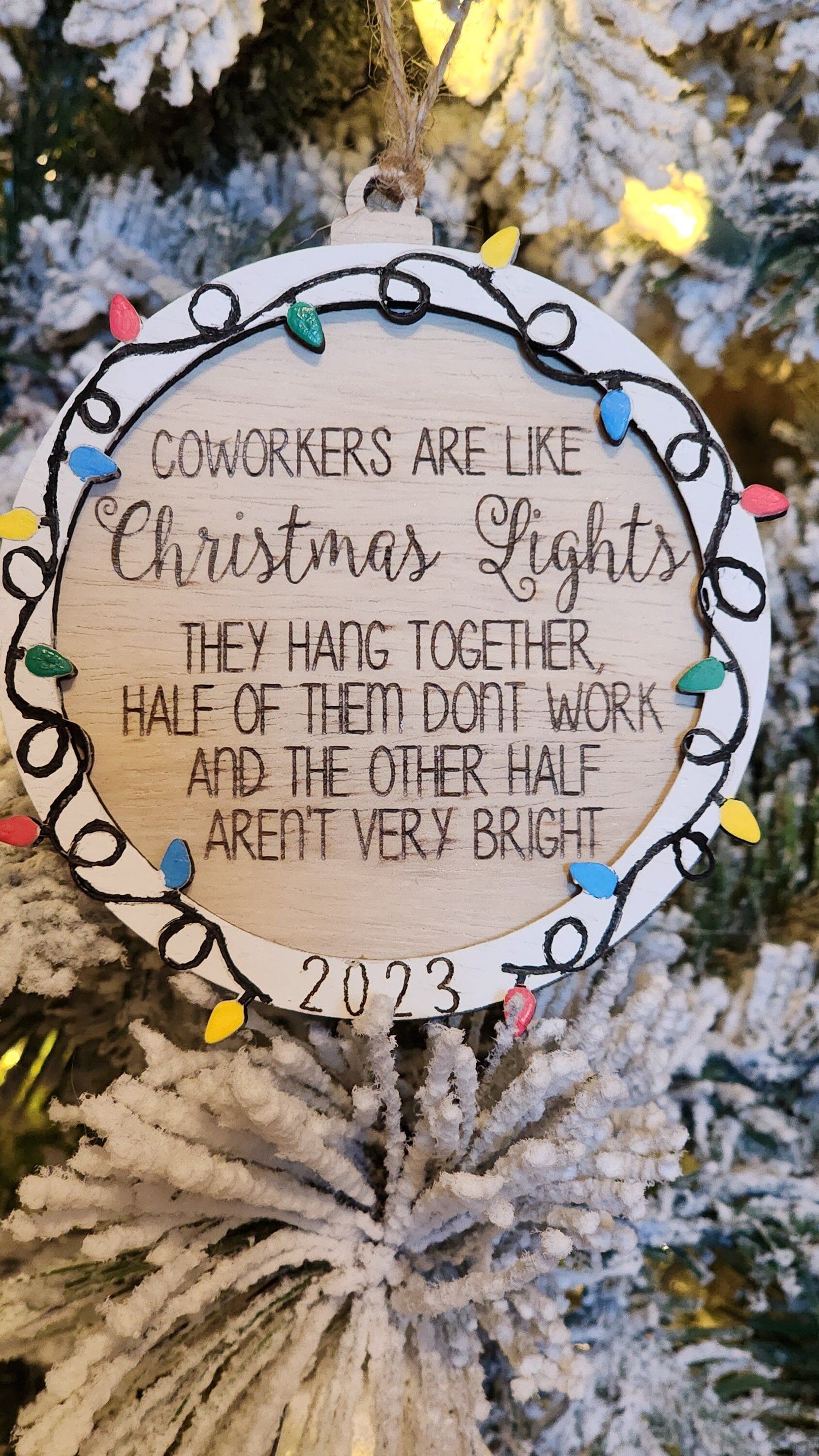 Coworker Christmas Lights | Funny Ornament.