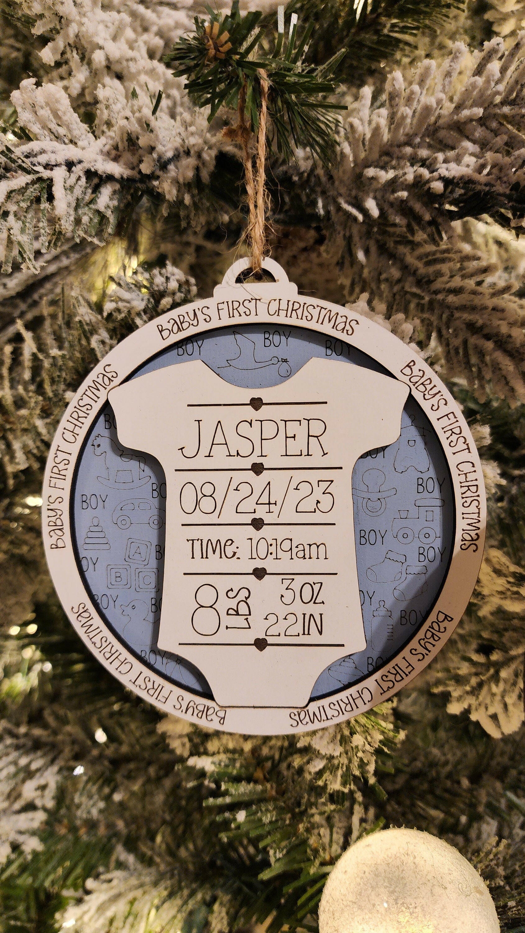 Personalized Baby's First Christmas Ornament.