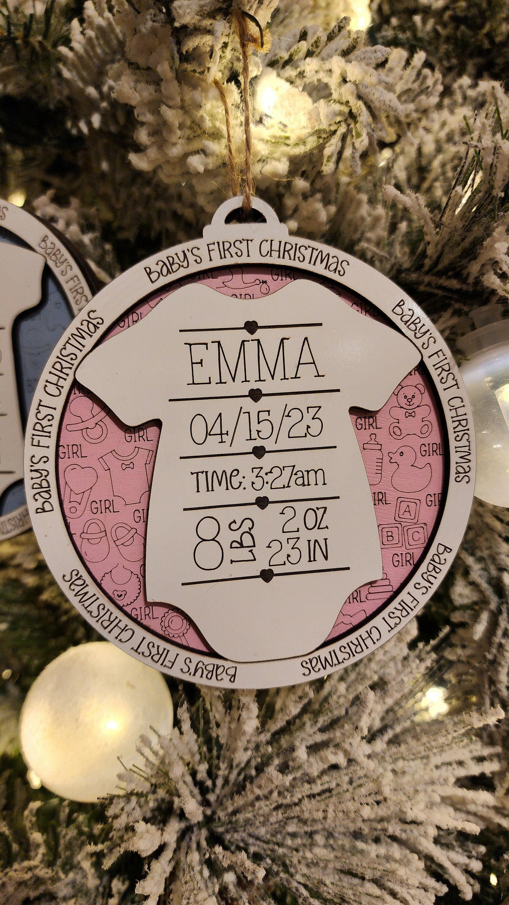 Personalized Baby's First Christmas Ornament.