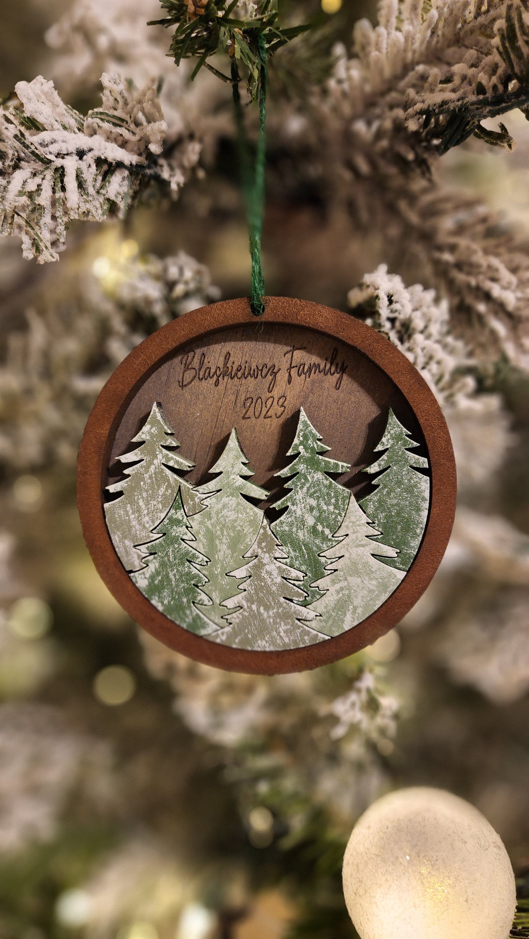 Custom Alpine Family Christmas Ornament